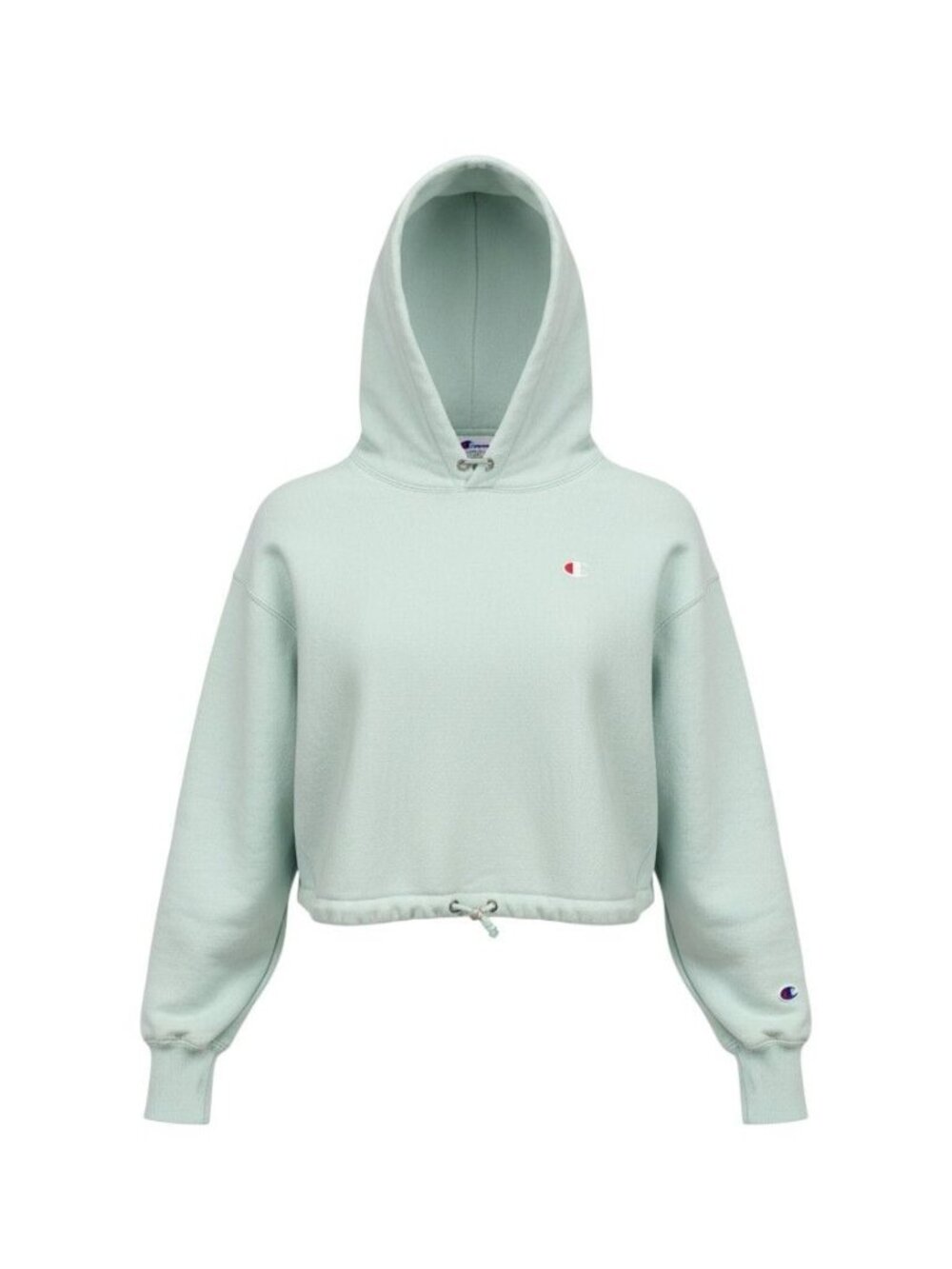 Champion Reverse Weave Cropped Hoodie Mint Green Large Womens Drawstring